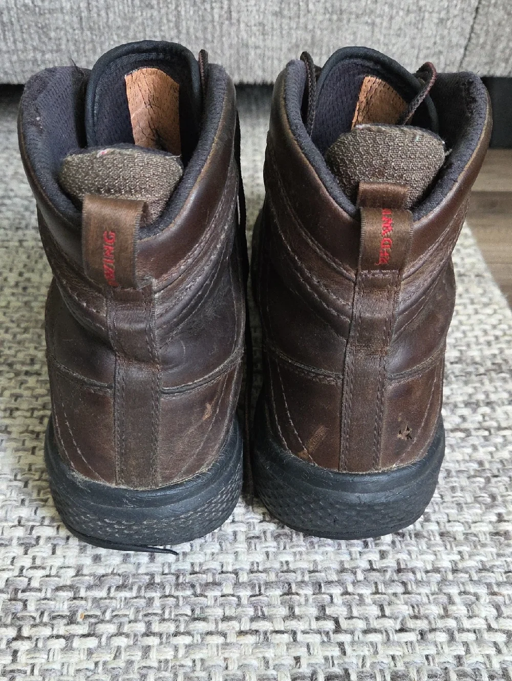 Red Wing Exos Lite 2454 Waterproof Work Boots Brown Worn  Sz 9.5